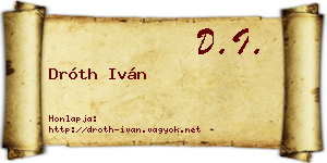 Dróth Iván névjegykártya